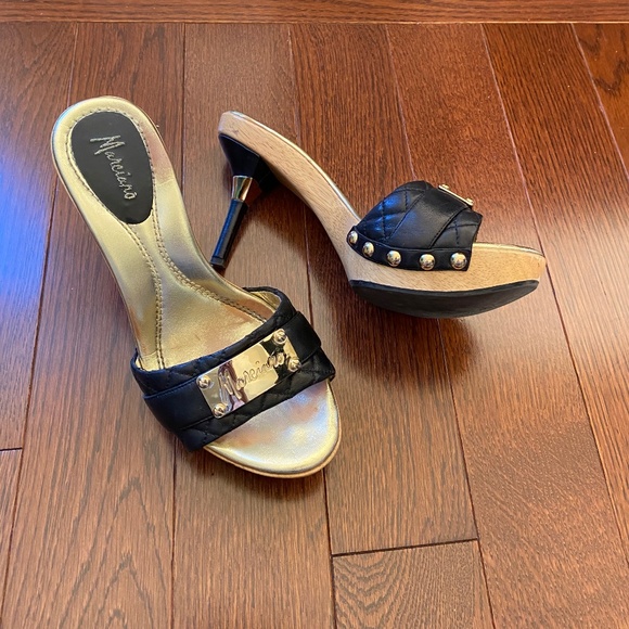 MARCIANO WOODEN STILETTO SANDALS - Picture 3 of 13